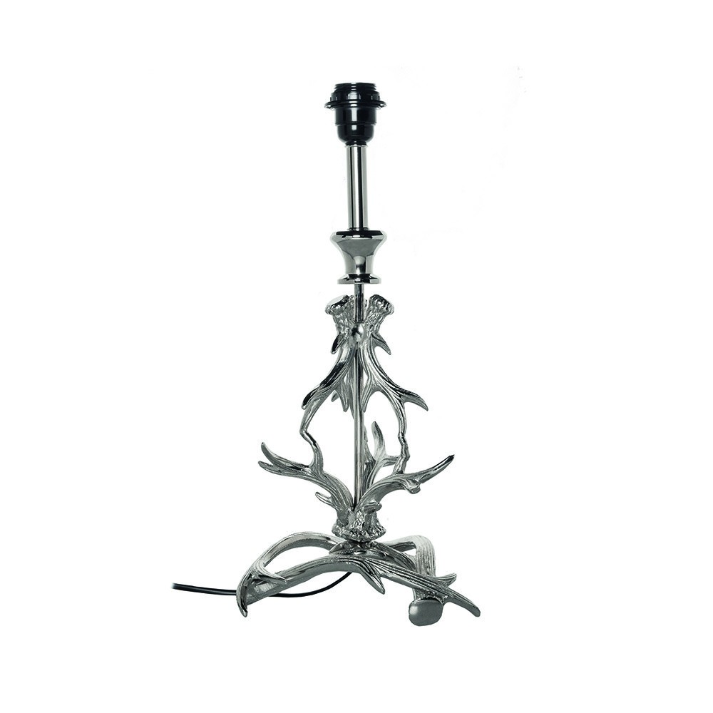 Stříbrná stolní lampa s dekorem parohů - 23*23*60cm
