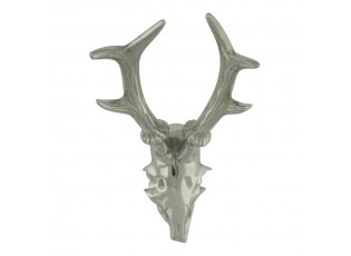 Stříbrné nástěnné jelení parohy s patinou - 12*13*21cm