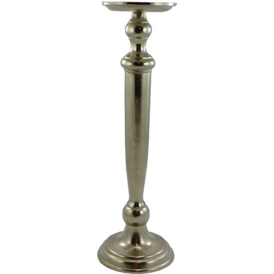 Stříbrný kovový svícen široký - Ø11* 39cm