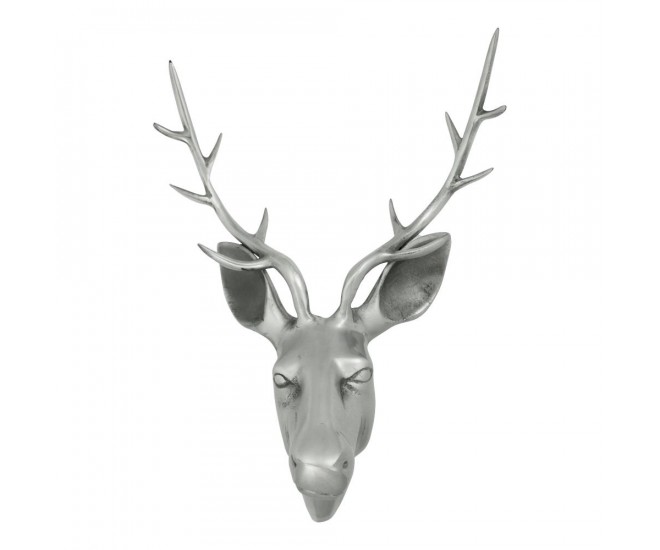 Sříbrná nástěnná dekorace hlava jelena Deer L - 45*30*65cm