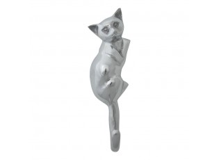 Stříbrný kovový háček kočka - 18*6*6cm