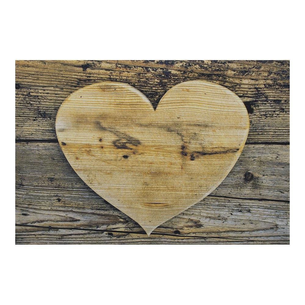 Rohožka srdce na dřevěném podkladu - 75*50*1cm Mars & More
