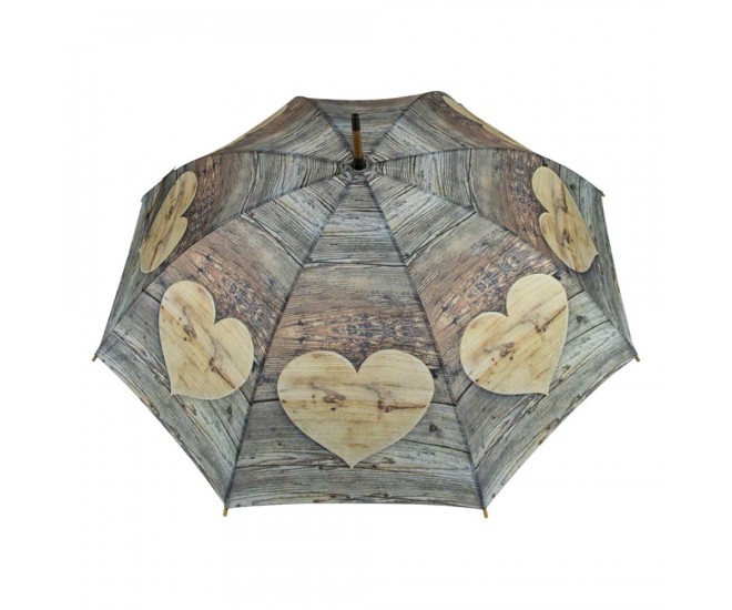 Deštník dřevěné srdce Wooden heart - 105*105*88cm