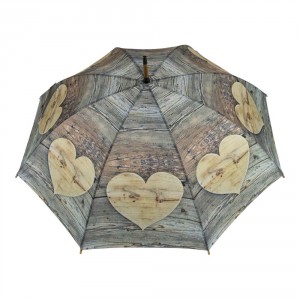 Deštník dřevěné srdce Wooden heart - 105*105*88cm