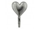 Kovový stříbrný nástěnný háček Srdce - 8*3*13cm