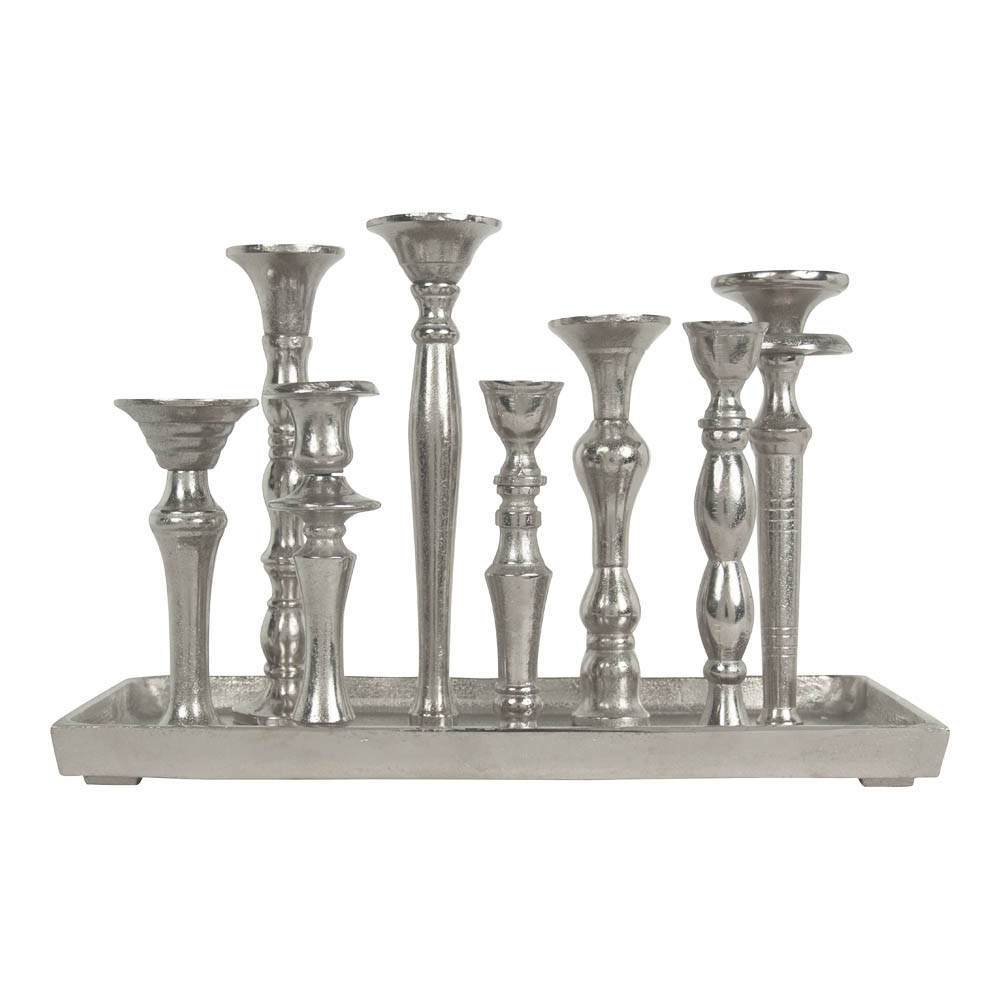 Svícen na 8 svíček na podnose - 40*19*27cm