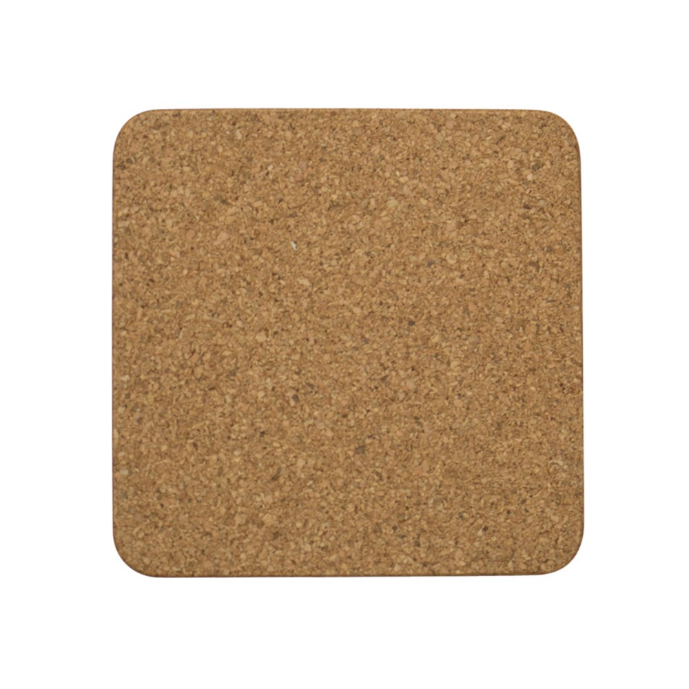 6ks pevné korkové podtácky s motivem dřeva Fireplace wood - 10*10*0,4cm