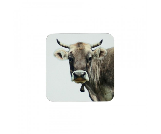 6ks korkové podtácky s motivem švýcarské krávy - 10*10*0,4cm