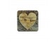 6ks pevné korkové podtácky dřevěné srdce Wooden heart - 10*10*0,4cm