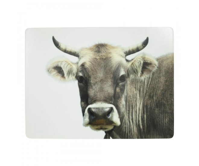 4ks pevné korkové prostírání s motivem švýcarské krávy - 30*40*0,4m