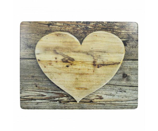 4ks pevné korkové prostírání dřevěné srdce - 30*40*0,4cm