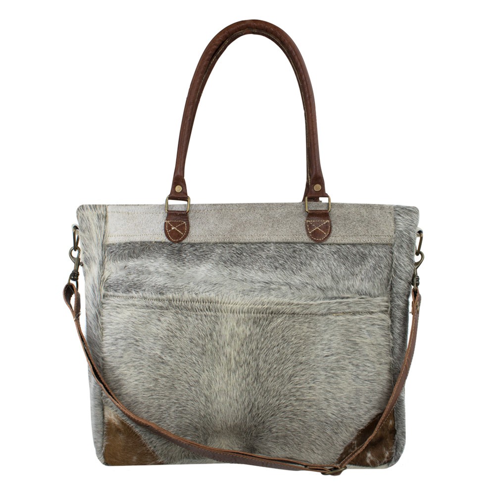 Šedá kožená kabelka přes rameno Vintage - 37*7*33cm