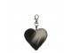 Klíčenka mini šedo černé srdce z hovězí kůže - 5*5*2cm