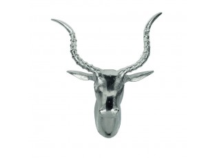 Stříbrná nástěnná dekorace hlava Antilopa - 42*47cm
