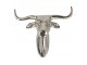 Stříbrná nástěnná dekorace hlava krávy - 24,5*13*21cm