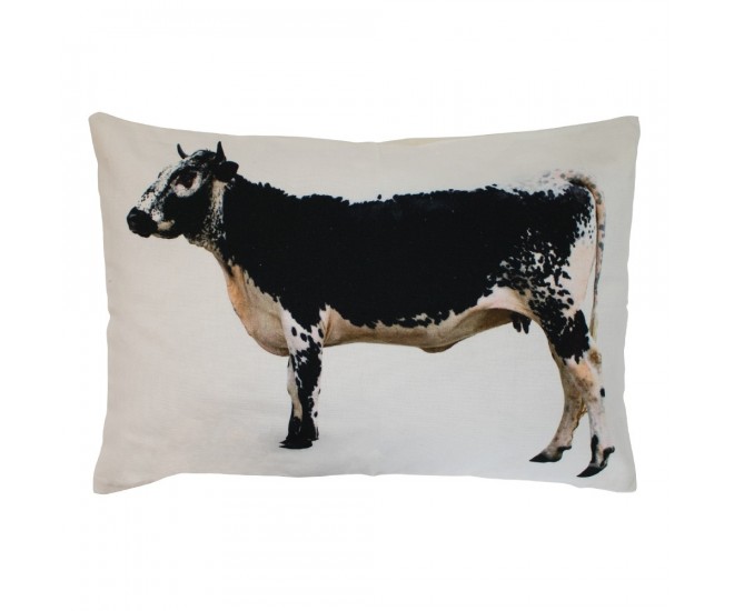 Plátěný polštář s krávou Vosgienne - 50*35*15cm