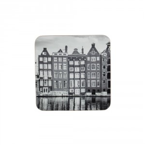 6ks pevné korkové podtácky s motivem Amsterdam - 10*10*0,4cm