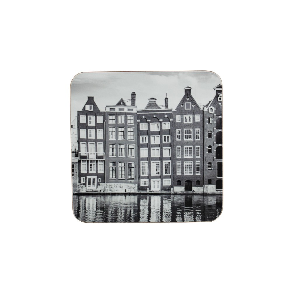6ks pevné korkové podtácky s motivem Amsterdam - 10*10*0,4cm Mars & More