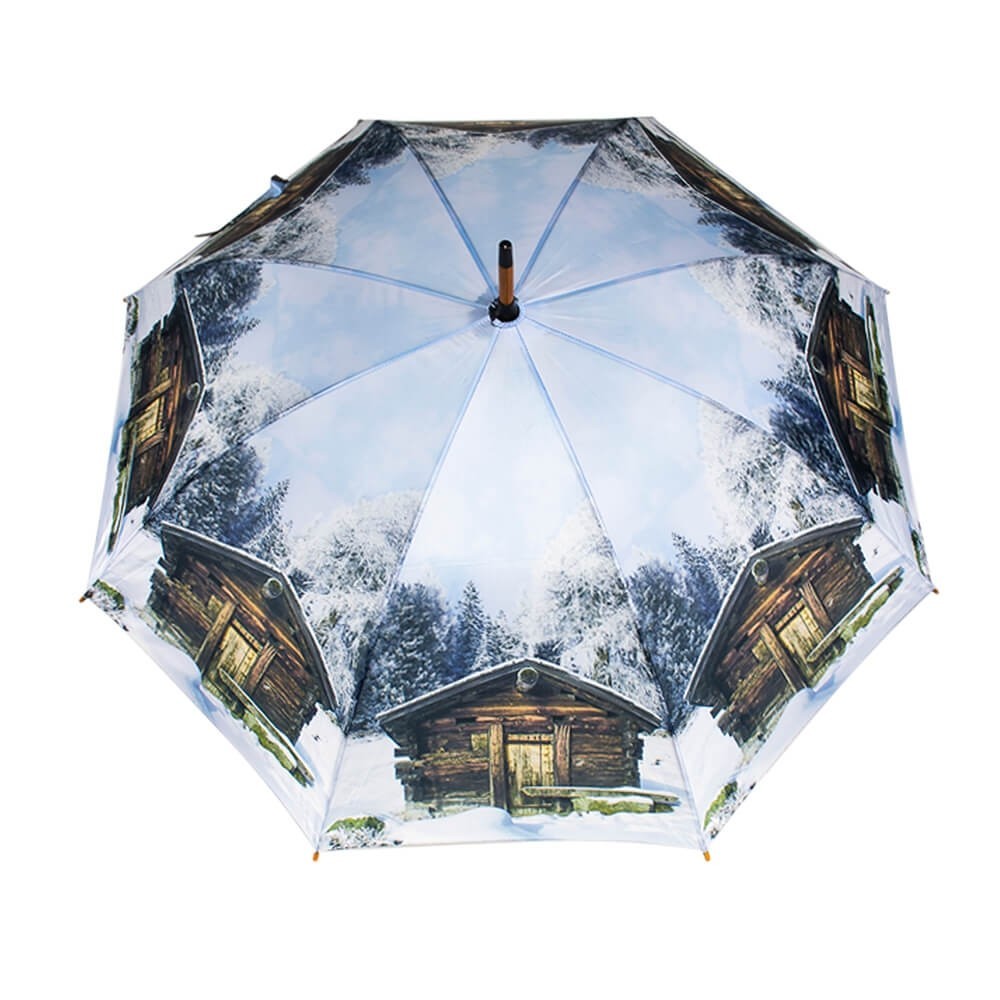 Deštník s potiskem zimní chaloupky - 105*105*88cm Mars & More
