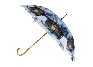 Deštník s potiskem zimní chaloupky - 105*105*88cm
