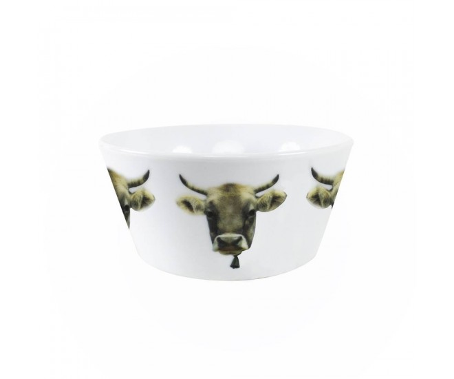Porcelánová miska s motivem švýcarské krávy - 13.5*13.5*7.5cm