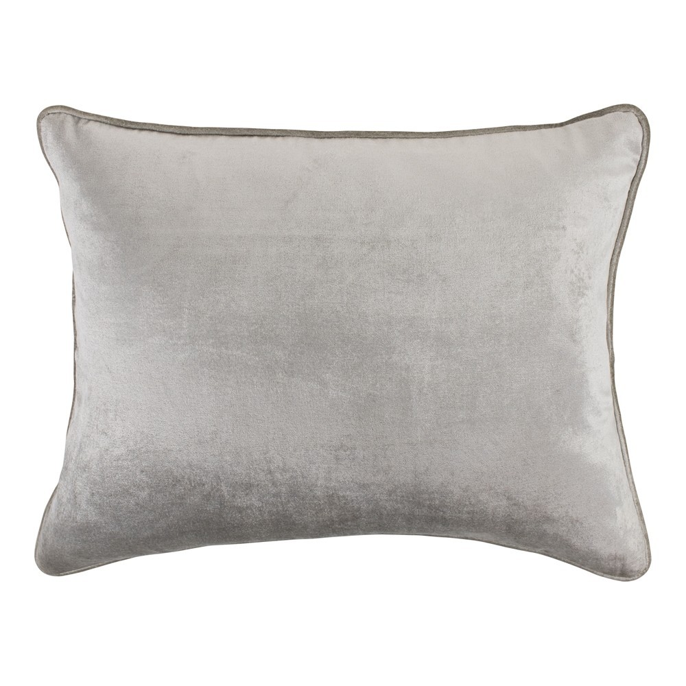Obdélníkový šedý sametový polštář Grey - 35*45*10cm
