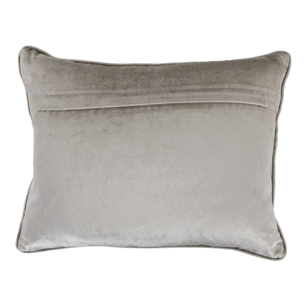 Obdélníkový šedý sametový polštář Grey - 35*45*10cm