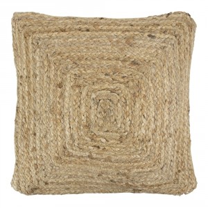 Čtvercový přírodní jutový polštář Valentio - 45*45*10cm