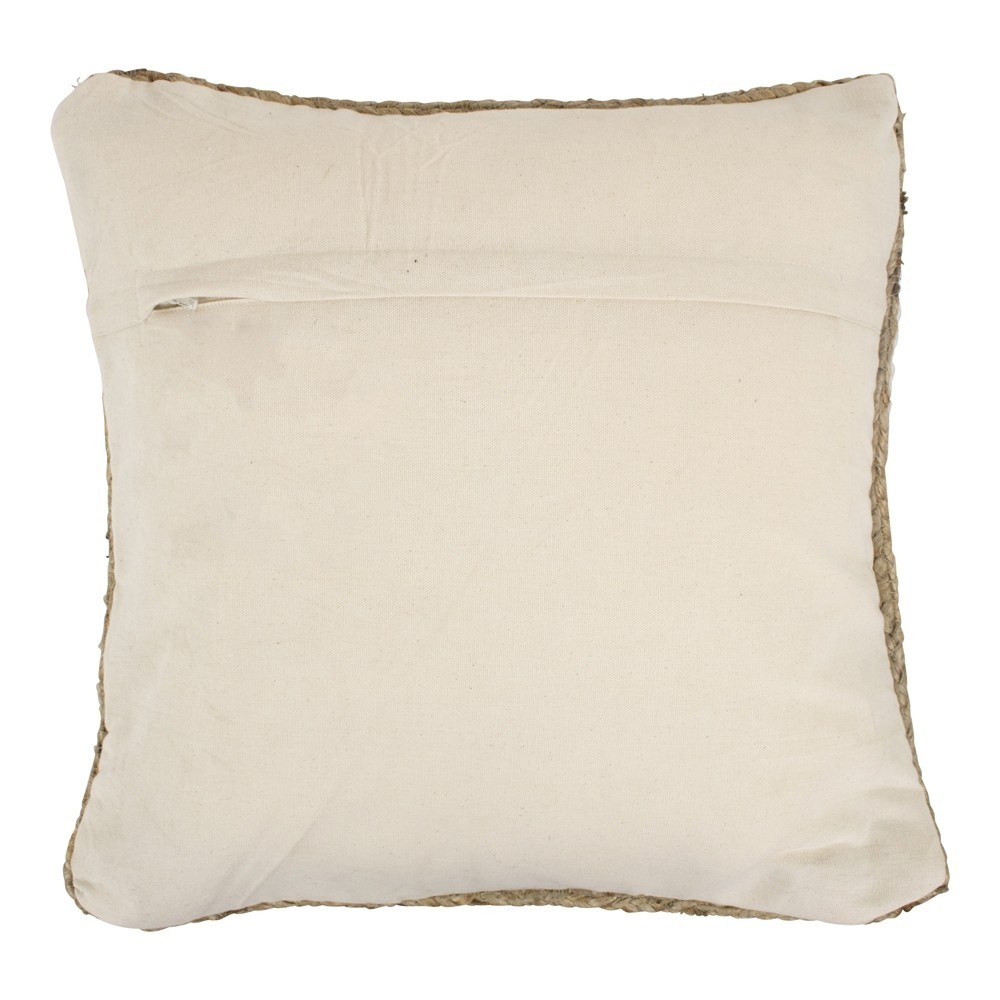Čtvercový přírodní jutový polštář Valentio - 45*45*10cm
