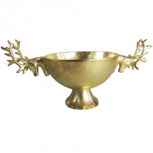 Zlatá kovová miska hlava Jelena - 49*30cm