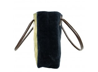 Sametová kabelka s koženými uchy mr. Dog - 32*30*19cm