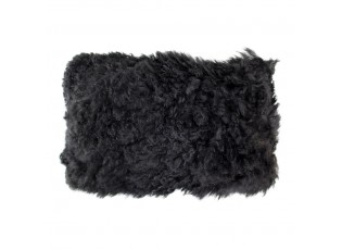 Černý polštář z dlouhé ovčí kůže - 50*30*10cm