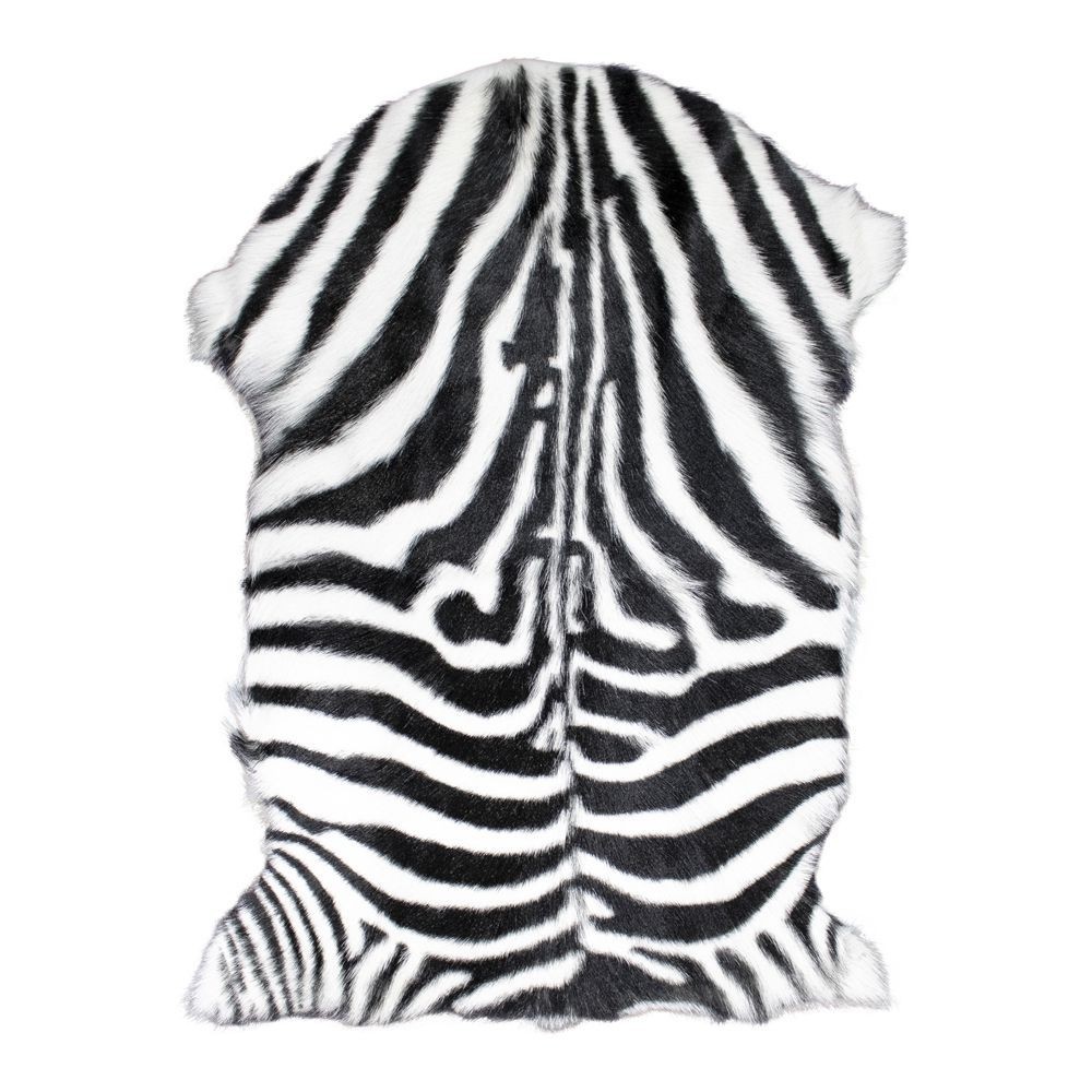 Levně Bílo černá dekorativní kožešina Zebra z kozí kůže - 60*90*2cm QXVGZB
