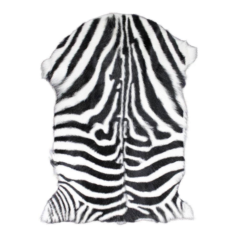 Bílo černá dekorativní kožešina Zebra z kozí kůže - 60*90*2cm
