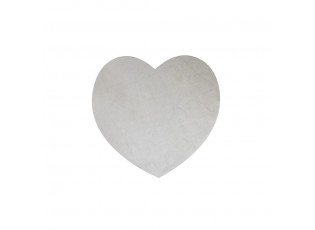 Šedý kožený podtácek ve tvaru srdce - 14*14*0,3cm