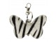 Klíčenka bílo černý motýl Zebra z hovězí kůže - 10,5*7*2cm