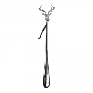 Stříbrné kovové obouvadlo s jelenem - 11*6*56cm