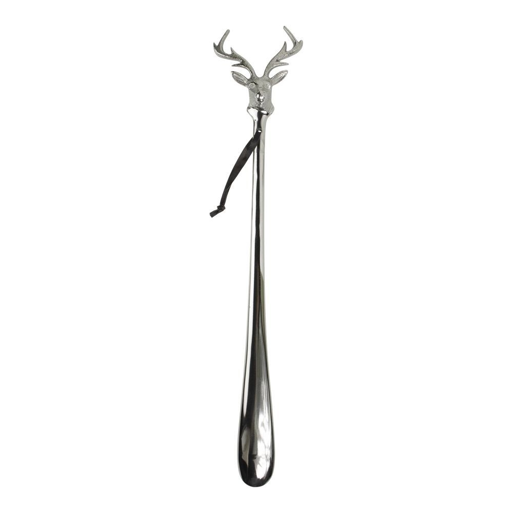 Stříbrné kovové obouvadlo s jelenem - 11*6*56cm