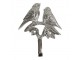 Stříbrný kovový háček s ptáčky - 15*3*18cm
