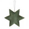 Závěsná dekorativní zelená hvězda z hovězí kůže L - 20*20*4,5cm