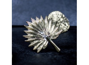 Zlatá kovová úchytka v tvaru listu - 6,5*5,5*4,5cm