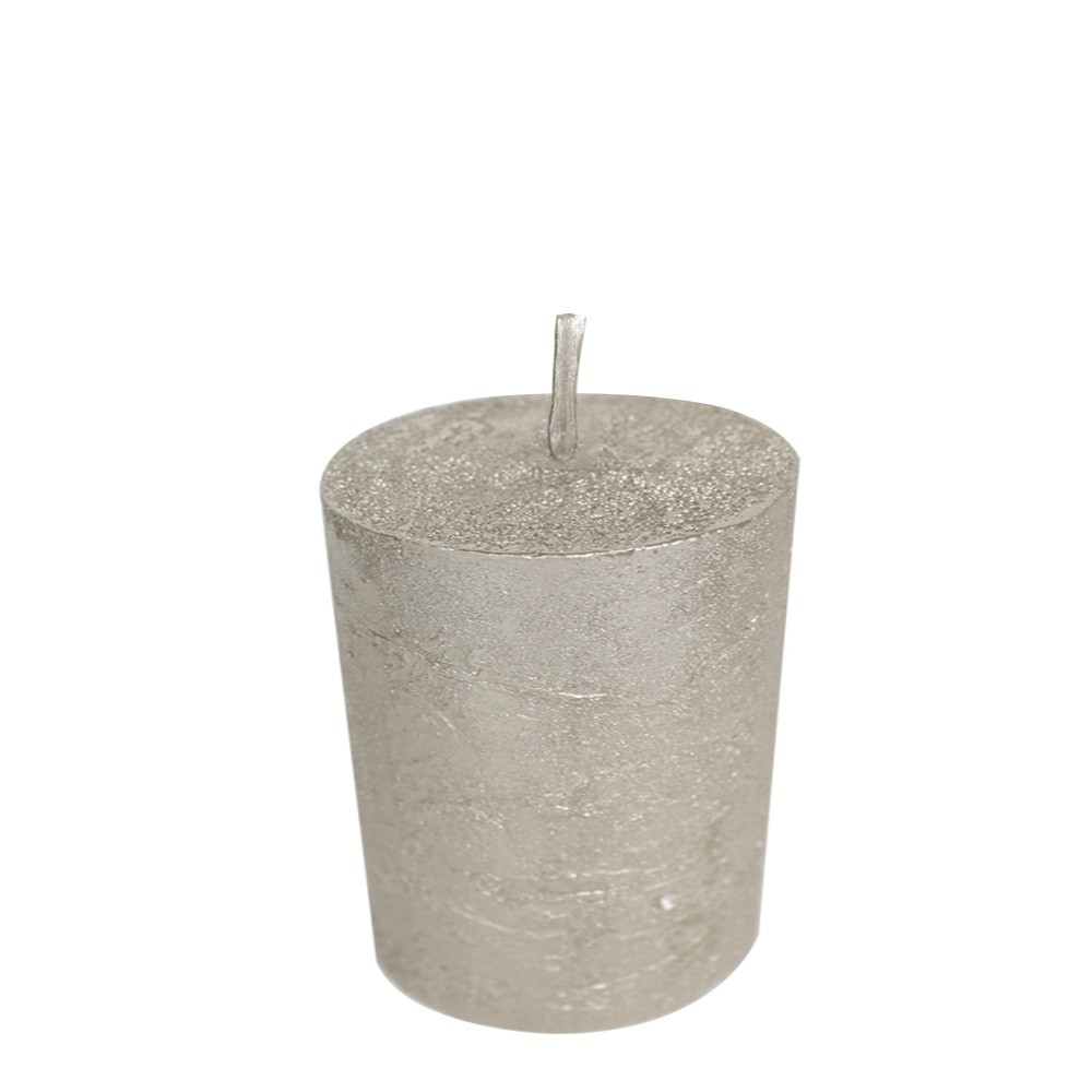 Metalická svíčka Champagne - Ø 7*10cm