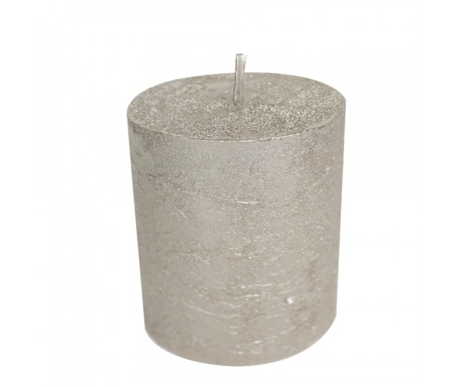 Metalická svíčka Champagne - Ø 10*15cm