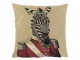 Béžový gobelínový polštář důstojník Zebra - 45*45*15cm