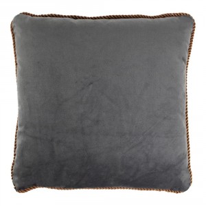 Šedý semišový polštář - 45*45*10cm