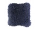Polštář modrá ovčí kůže kudrnatý dlouhý chlup Navy Curly - 40*40*10cm