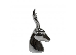 Pokladnička stříbrná hlava jelena M - 16*13*24cm
