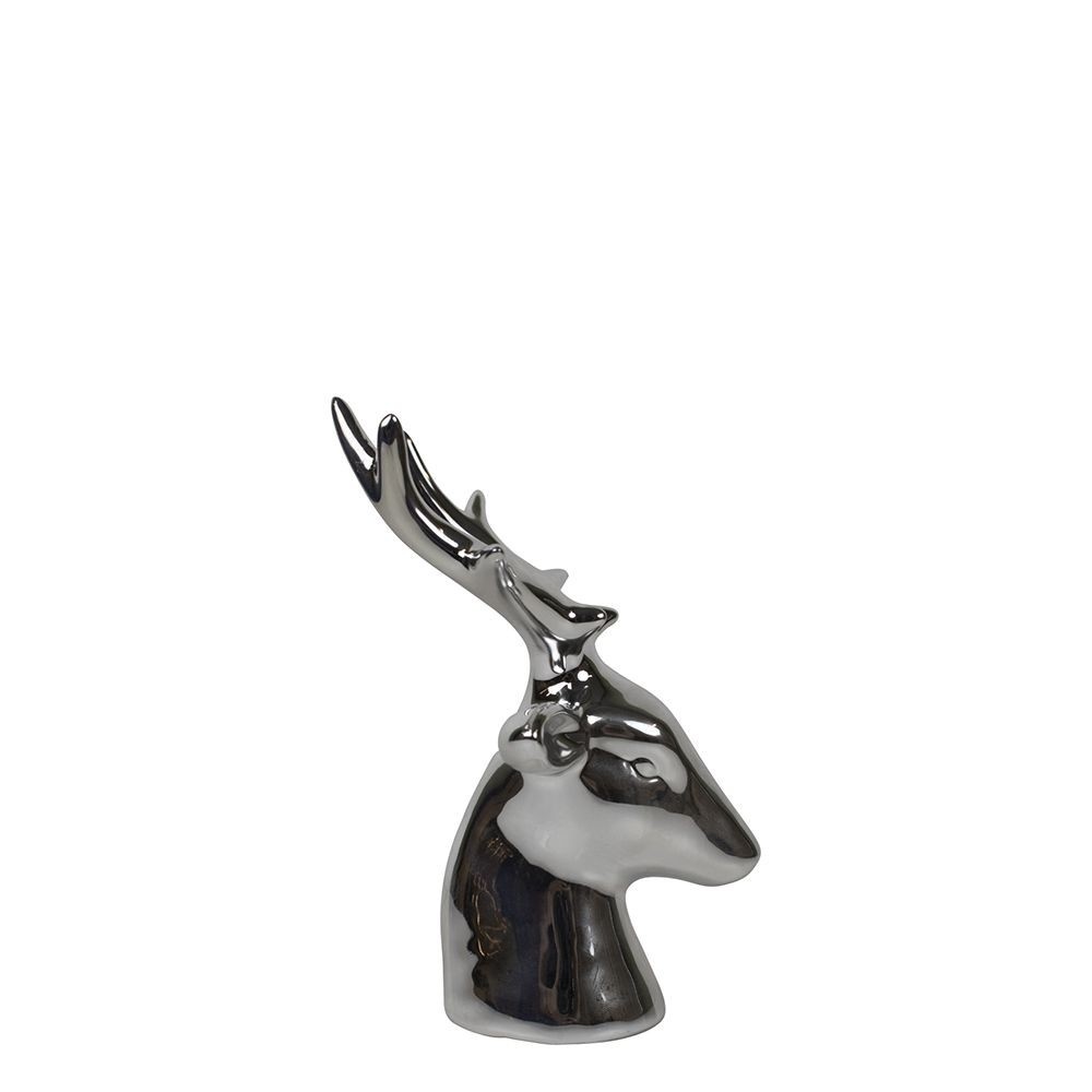 Pokladnička stříbrná hlava jelena S - 11*9*17cm