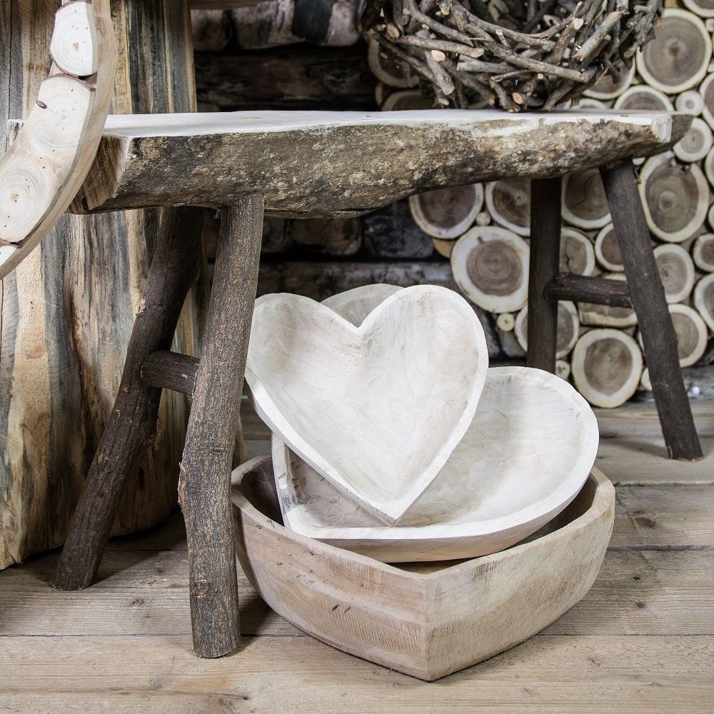Set 3ks vydlabaných dřevěných misek - 38*38*11cm/33*33*9cm/25*25*5cm