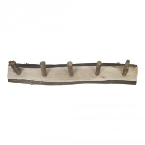 Přírodní dřevěný věšák s 5-ti háčky - 73*12*13cm
